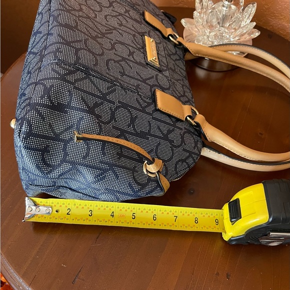 Calvin Klein Signature Logo Navy Satchel Purse - Picture 11 of 13